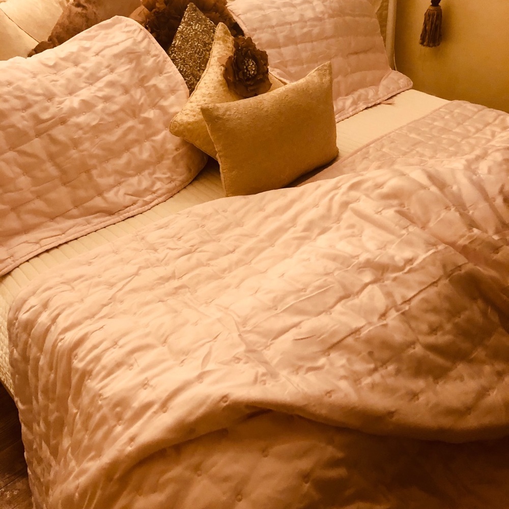 TAHARI beautiful sateen comforter/2 standard shams